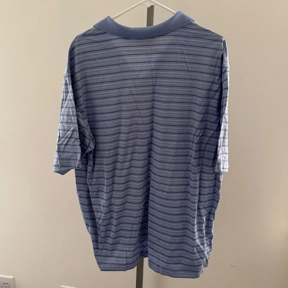 Masters Blue Striped Polo Shirt XL - Picture 3 of 3